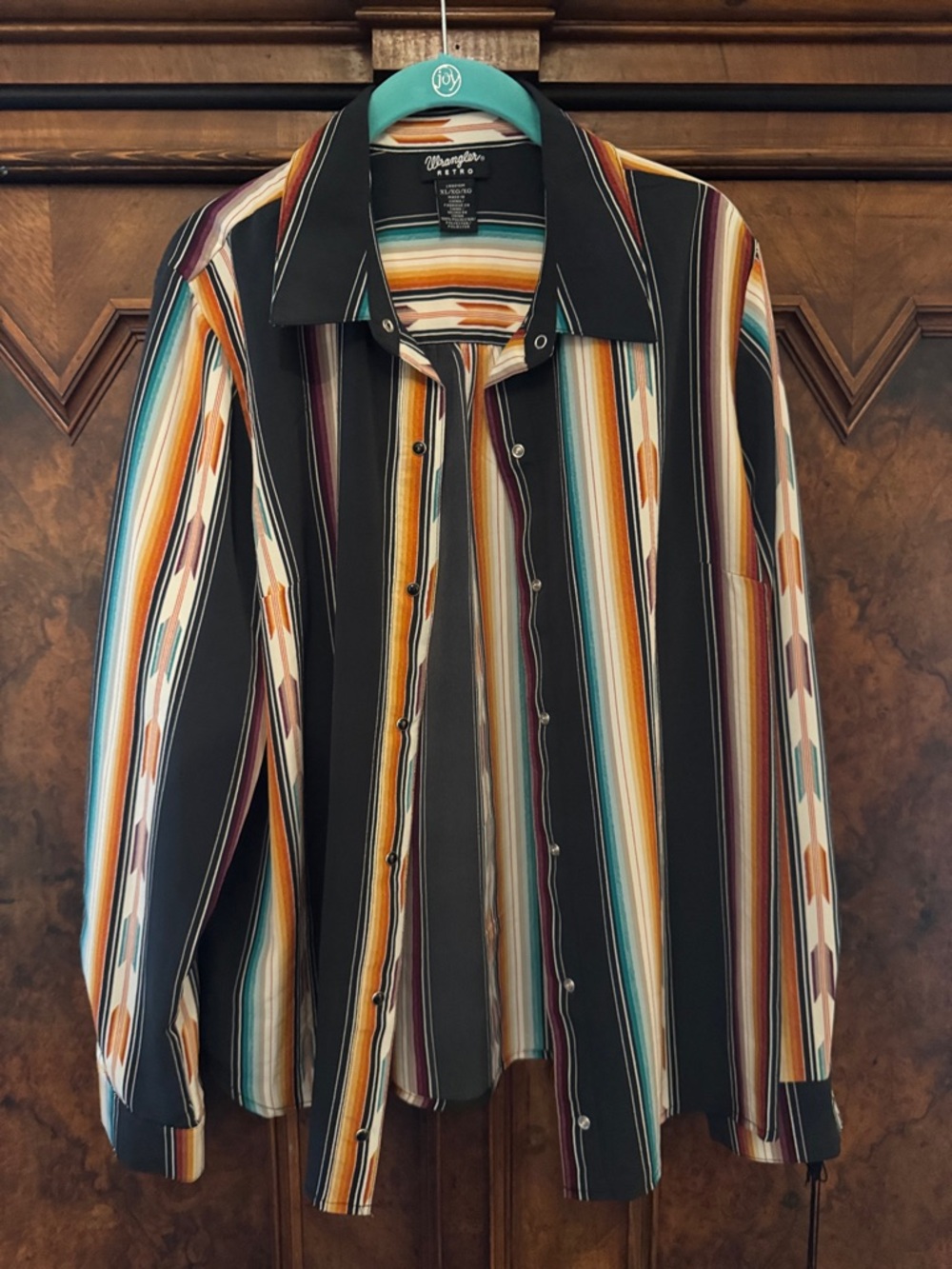 Wrangler Black Multi-Stripe Button-Down Shirt